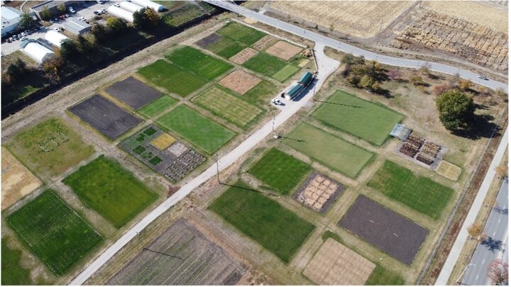 Aerial picture of East Campus Turfgrass Research Farm on UNL East Campus. 
