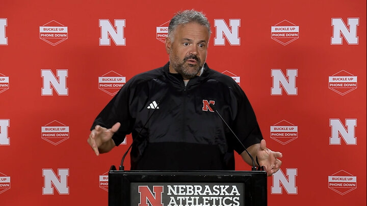 Matt Rhule, Head Coach of Husker Football, speaking to media on importance of partnership with Husker Athletics and the turfgrass science team